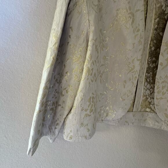 Chicos | Size 2 Astere Squire Jacket Floral Silk Cotton Blend Blazer Cropped - Picture 4 of 11